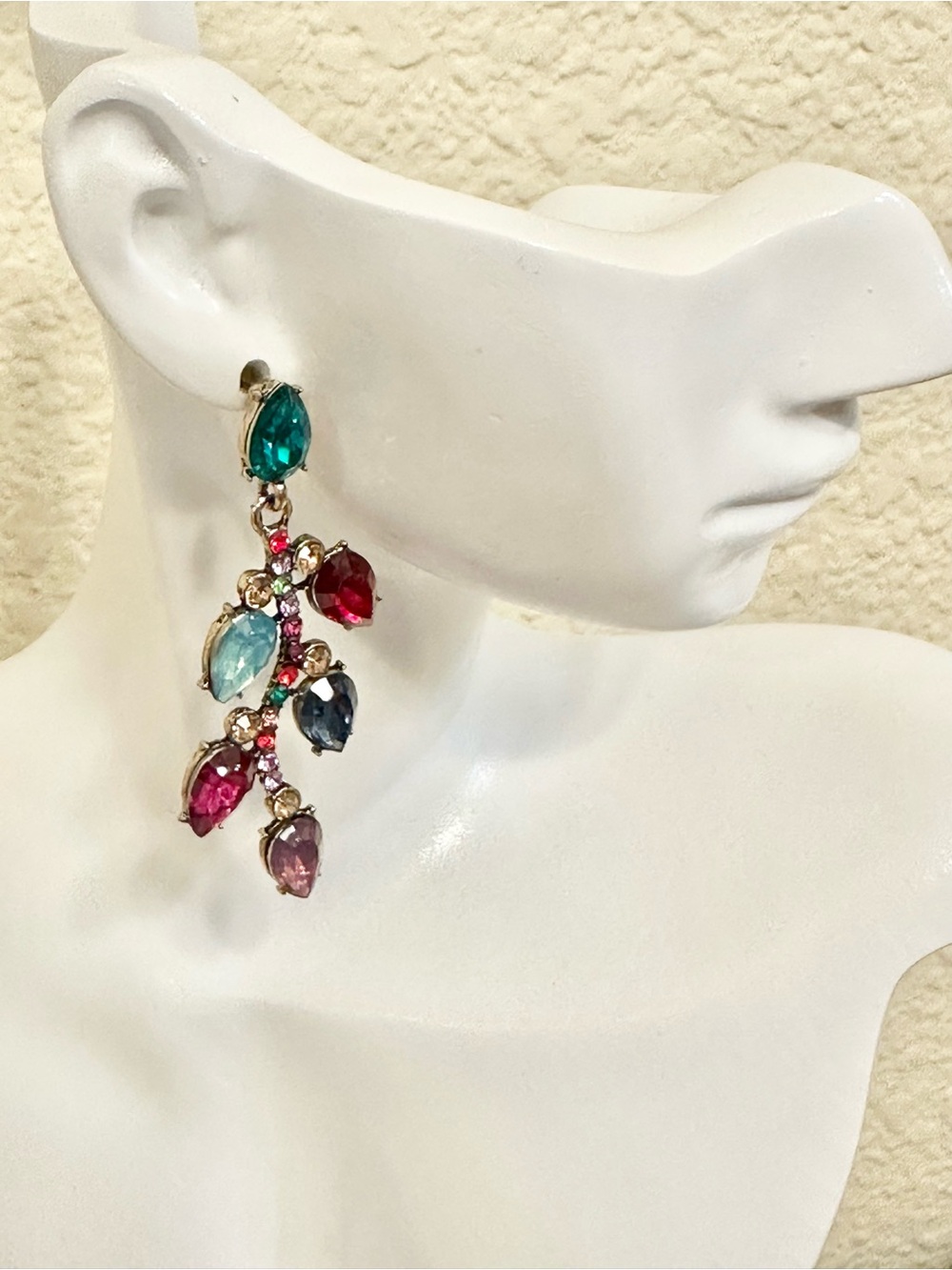 Multicolor Teardrop Crystal Drop Earrings